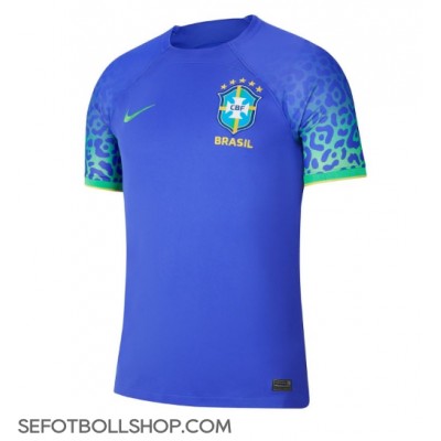 Billiga Brasilien Borta fotbollskläder VM 2022 Kortärmad